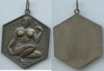 Deutsches Reich Weimar Bronzemedaille versilbert - Einseitige Plakette 1928 GY1043 - Karikaturenausstellung der Deutschen Künstlergesellschaft SU...