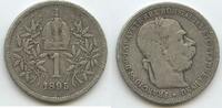 Österreich Kaiserreich 1 Corona (Krone) Silber G5697 - Kaiser Franz Joseph I. 1848-1916 Austria -