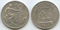 Tschechoslowakei 10 Korun Silber G1797 - Czechoslovak Republic Czech lion Czechoslovakia -