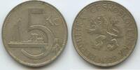 Tschechoslowakei 5 Korun Silber G1799 - Czechoslovakia Czechoslovak Republic Czech lion -
