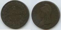Frankreich 2 Decimes G1863 - RAR Directoire 1795-1799 -
