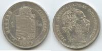 Ungarn Kaiserreich Österreich 1 Forint Silber M#8281 - Franz Joseph I. 1848-1916 Hungary Austria Austro-Hungarian -