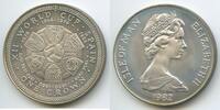 One Crown Silber (1 Crown) 1982 Insel Man - Isle of Man G0420 - Fussball WM Spanien XII. World Cup Unzirkuiert
