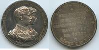 Deutsches Reich Preussen Silbermedaille PA512 Ehejubiläums-Medaille zur goldenen Hochzeit - Wilhelm & Auguste Victoria -