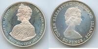 Falkland Inseln 50 Pence Silber G0303 - Queen Mothers Birthday - Elizabeth II. - Falkland Islands -
