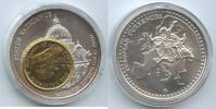 Vatikan Italien-Kirchenstaat Medaille Inlay Prägung 100 Lire vergoldet GY099 - Papst Johannes Paul II. Petersdom Rom Basilika Sankt Peter -