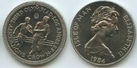 Isle of Man 1 Crown 1984 G0267 - Runners Olympiad Los Angeles SPL