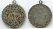 Österreich Ungarn Kaiserreich ¼ Florin Silber M#6837 - emailliert Handarbeit - Gravur: Tirol - Kaiser Franz Joseph I. -