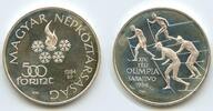 Ungarn Magyar Népköztársaság 500 Forint Silber GS699 - Winter Olympics Sarajevo 1984 Hungary Cross Country Skiers -