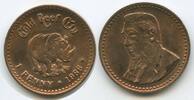 Südafrika Jeton "Gold Reef City" 1 Penny Casino Token T539 - Nashorn - Stephanus Johannes Paul Kruger South Africa -