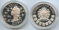 San Marino 10.000 Lire Silber GS534 - Proof Millennium E U R O Libertas -