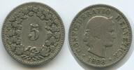 Schweiz Eidgenossenschaft G15058 - Federal State Switzerland Suisse Confoederation Helvetia 5 Rappen 1888 B Bern Sehr schön