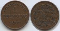 Bayern 1 Pfennig Überprägung Doppelprägung 1861 G14346 - Maximilian II. Joseph 1848-1864 Bavaria Overstrike TTB-SUP