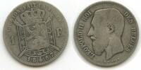 Belgien Königreich 1 Franc Silber 1867 Brüssel M#6621 - Des Belges - Leopold II. 1865-1909 Belgium TB, Patina