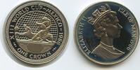 Insel Man 1 Crown G0206 - Isle of Man Fussball Mexico 1986 World Cup Soccer Elizabeth II. -