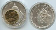Vatikan Italien-Kirchenstaat Medaille Inlay Prägung 100 Lire vergoldet GY945 - Papst Johannes Paul II. Petersdom Rom Basilika Sankt Peter -
