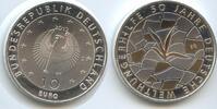 Deutschland Bundesrepublik 10 Euro PA129 - 50 Jahre deutsche Welthungerhilfe Germany Copper-Nickel-Gold Plated -