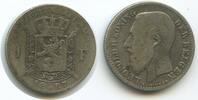 Belgien Königreich 1 Franc Silber M#6642 - Belgium Der Belgen Leopold II. 1865-1909 -