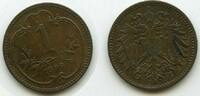 Österreich Kaiserreich 1 Heller G3963 - SEHR RAR Franz Joseph I. 1848-1916 Austria -