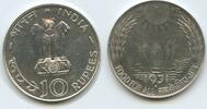Indien Republik 10 Rupees Silber G9491 - RAR FAO Lotus flower India-Republic -