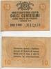 Italien Österreichische Besetzung Venetiens GB337 - Cassa Veneta dei Prestiti Italy Austrian Occupation of Veneto 10 Centesimi Banknote 1918 Gebrauch