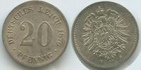20 Pfennig Silber 1876 F Stuttgart Deutsches Reich Kaiserreich G10352 - Wilhelm I. 1861-1888 Germany Empire Vorzüglich, leichte Patina