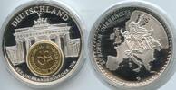 Deutschland Bundesrepublik Große Medaille mit 50 Pfennig GX673 - Inlay-Gedenkprägung Brandenburger Tor BRD -