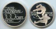 Ungarn 500 Forint Silber GS748 - Olympia Albertville 1992 Hockey Proof Hungary -