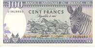 Ruanda Rwanda 100 Francs GB101 - Banknote Zebra Rwanda -