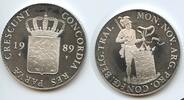 Ducat Silbermedaille 1989 Niederlande GX037 - Beatrix 1980-2013 Silver Bullion Coinage Netherlands Polierte Platte, leicht angelaufen