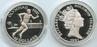 Salomon-Inseln 10 Dollars Silber G0401 - Solomon Islands Olympiade 1992 Barcelona Läufer Proof -