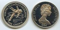 Insel Man 1 Crown G2024 - Figure Skating Winter Olympics Sarajevo - Isle of Man -
