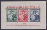 Amerikanische und Britische Zone (Bizone) Bizone, Block 1 a postfrisch, geprüft Schlegel BPP - Exportmesse Hannover 1949 -