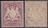 Altdeutschland Bayern 1900 - MiNr. 68 x postfrisch, geprüft Bauer BPP - 50 Pf lilabraun -