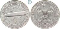 Weimarer Republik 3 Mark Weimar 3 Mark 1930 F | Graf Zeppelin Weltflug | J.342, Silber -