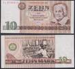 Papiergeld Deutschland 10 Mark DDR 10 Mark 1971 P28b - Clara Zetkin - Schmale Seriennummer 7-stellig -