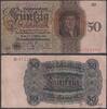 Papiergeld Deutschland 50 RM Deutsches Reich 1924 P177a 50 Reichsmark RM - V/B Porträt von Hans Holbein -