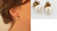 Ohrschmuck Klassische Ohrstecker aus Gold mit Perlen und Diamanten | 585 / 3,6g -