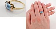Ringe Vintage-Ring aus Gold mit blauem Spinell | 585 / 3,41g / Gr. 58 -