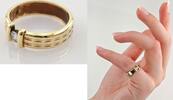 Ringe Goldener Spannring mit zentralem Brilliant | 585 / 4,9g / Gr. 52 -