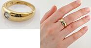 Ringe Minimalistischer Goldring mit Diamant | 750 / 9,06g / Gr. 60 -