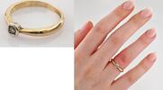 Ringe Minimalistischer Gold-Solitärring mit Diamant | 585 / 2,92g / Gr. 54 -