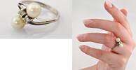 Ringe Vintage Weißgoldring mit Perlen und Diamanten | 750 / 4,27g / Gr. 55 -