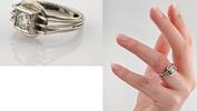 Ringe Art-Déco-Weißgoldring aus Gold mit Diamant | 585 / 5,16g / Gr. 55 -