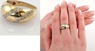 Ringe Vintage-Bandring aus Gold mit Diamantbesatz | 585 / 4,77g / Gr. 60 -