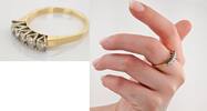 Ringe Eleganter Gold-Damenring mit 5 Diamanten | 585 / 4,43g / Gr. 62 -