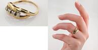 Ringe Eleganter Damenring aus Gold mit Diamantreihe | 585 / 2,18g / Gr. 53 -