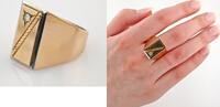 Ringe Extravaganter Gold-Herrenring mit Diamant | 750 / 11,49g / Gr. 63 -