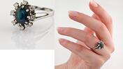 Ringe Weißgoldring mit Saphir & Diamanten | 585 / 5,36g / Gr. 56 -