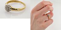 Ringe Eleganter Goldring mit Diamantcluster | 750 / 3,39g / Gr. 57 -
